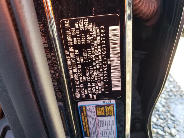 5XYPGDA57GG107983 KIA SORENTO LX