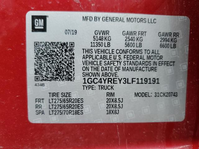 2020 CHEVROLET 2500 - 1GC4YREY3LF119191