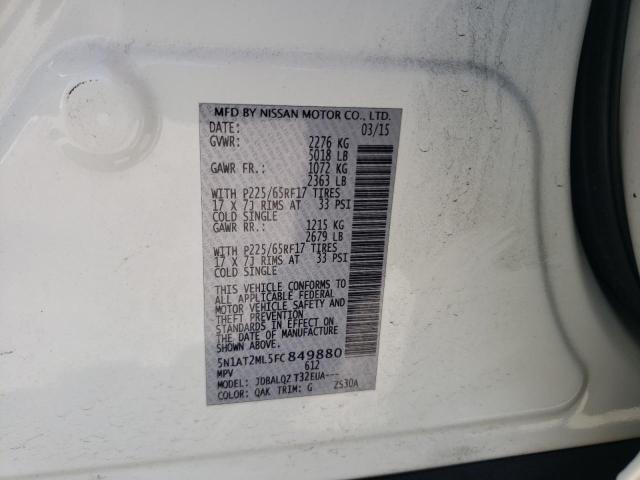 5N1AT2ML5FC849880 Nissan ROGUE S