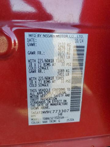 5N1AT2MV9FC773307 Nissan ROGUE S