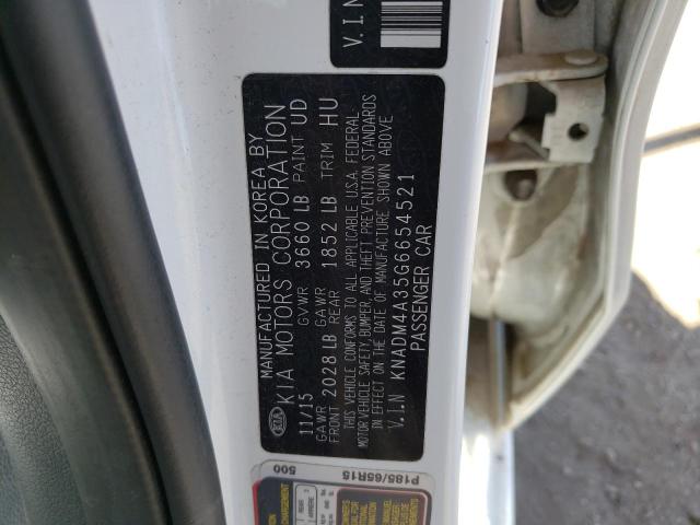 KNADM4A35G6654521 KIA RIO LX