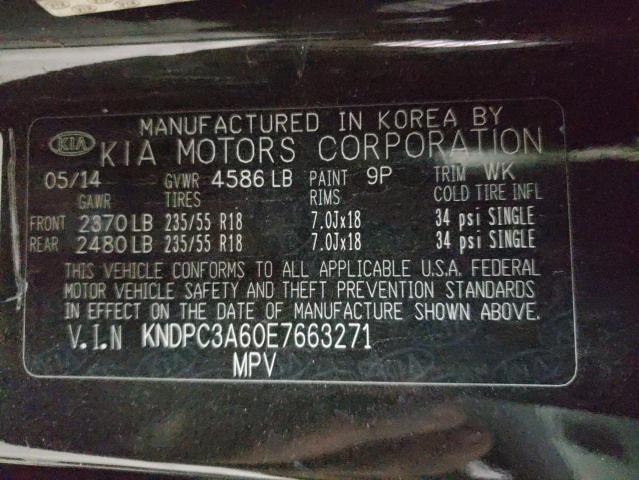 KNDPC3A60E7663271 KIA Sportage Sx