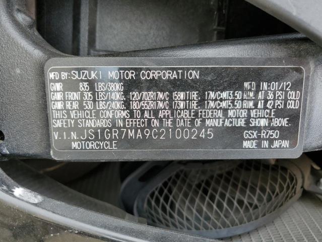 2012 SUZUKI GSX750 - JS1GR7MA9C2100245
