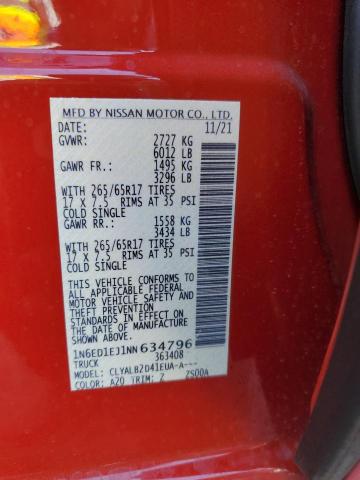 1N6ED1EJ1NN634796 Nissan FRONTIER S