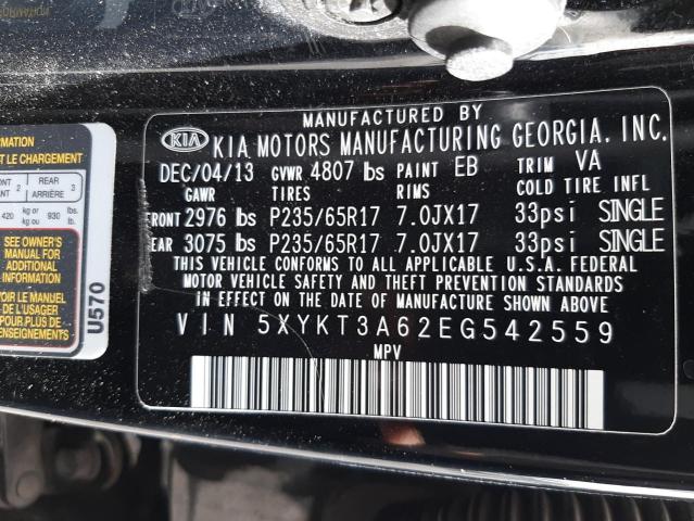 5XYKT3A62EG542559 KIA SORENTO LX