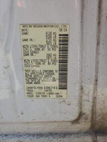 1N6BF0LY0EN106741 Nissan Nv 2500