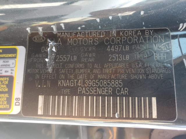 KNAGT4L39G5085885 KIA Optima Lx