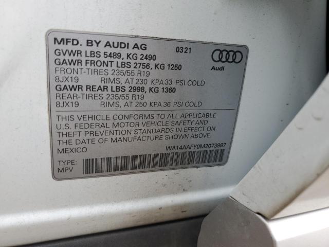 2021 AUDI Q5 SPORTBA WA14AAFY0M2073987