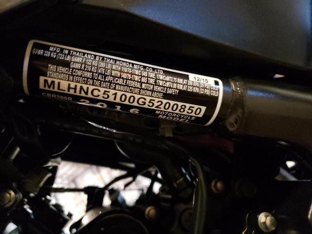 2016 HONDA CBR300 MLHNC5100G5200850