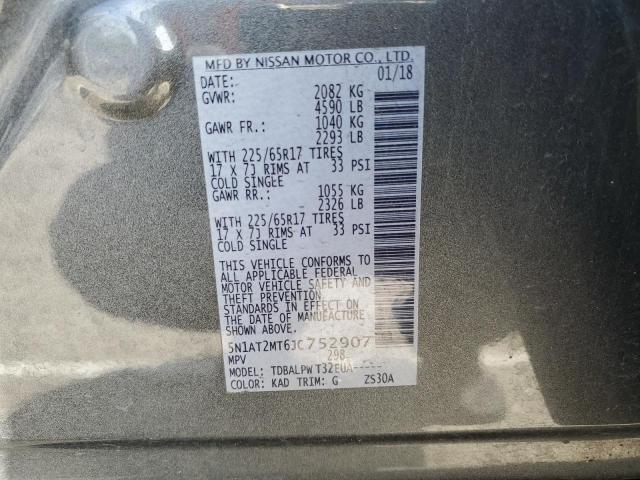 5N1AT2MT6JC752907 Nissan ROGUE S