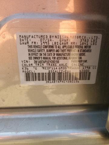 3N1AB7APXEY280156 Nissan SENTRA S