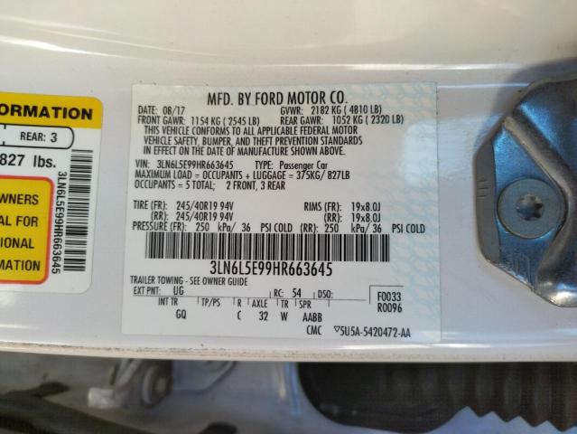 3LN6L5E99HR663645 Lincoln Mkz Reserve