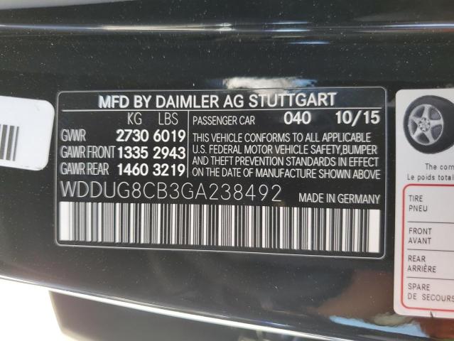 WDDUG8CB3GA238492 Mercedes-Benz S 550
