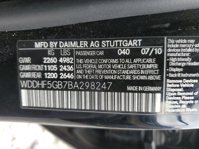 WDDHF5GB7BA298247 2011 MERCEDES-BENZ E-CLASS, photo no. 12