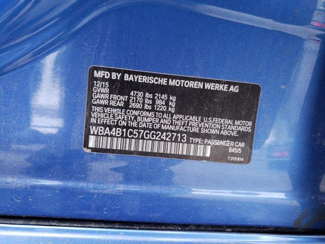2016 BMW 435 I GRAN WBA4B1C57GG242713