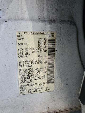 1N6AD0ER6GN772397 Nissan FRONTIER S