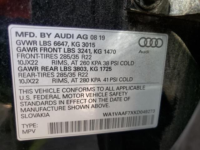 VIN WA1VAAF7XKD049273 2019 Audi Q7, Prestige no.13