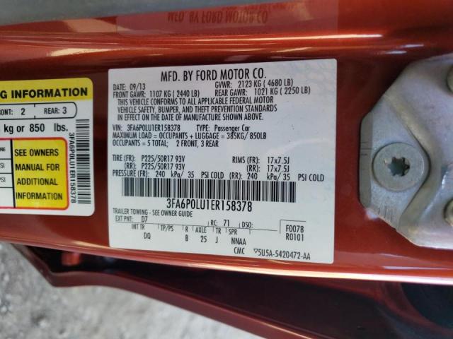 3FA6P0LU1ER158378 Ford Fusion Se Hybrid