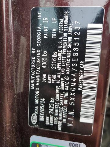 5XXGM4A73EG351237 KIA Optima Lx