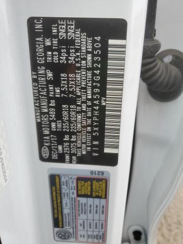 5XYPH4A59JG423504 KIA SORENTO EX