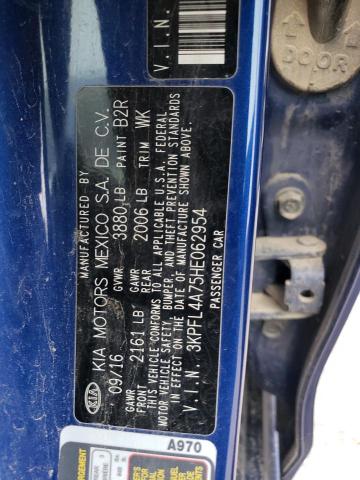 3KPFL4A75HE062954 KIA FORTE LX