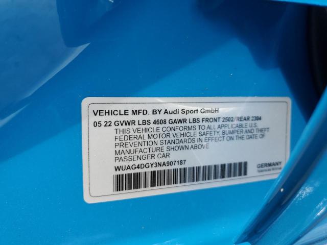 2022 AUDI RS3 WUAG4DGY3NA907187