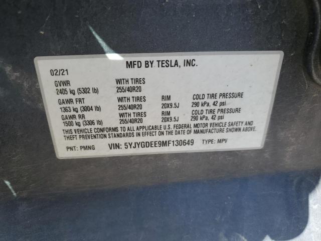 5YJYGDEE9MF130649 Tesla Model Y
