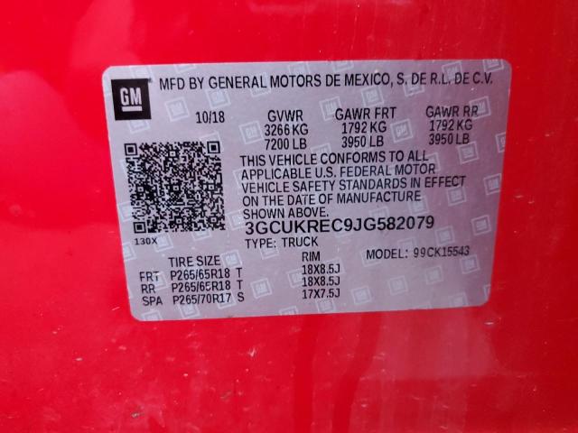 2018 CHEVROLET SLVRD 1500 3GCUKREC9JG582079