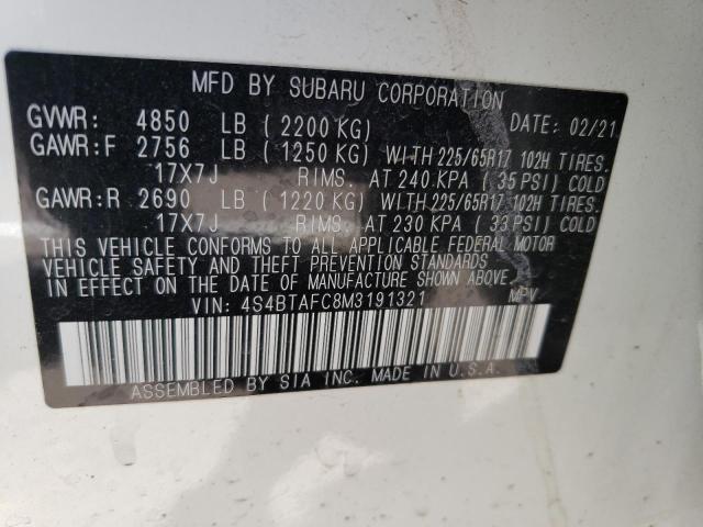 4S4BTAFC8M3191321 Subaru Outback Premium