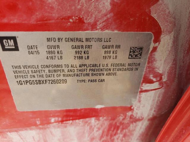 2015 CHEVROLET CRUZE LTZ - 1G1PG5SBXF7260209