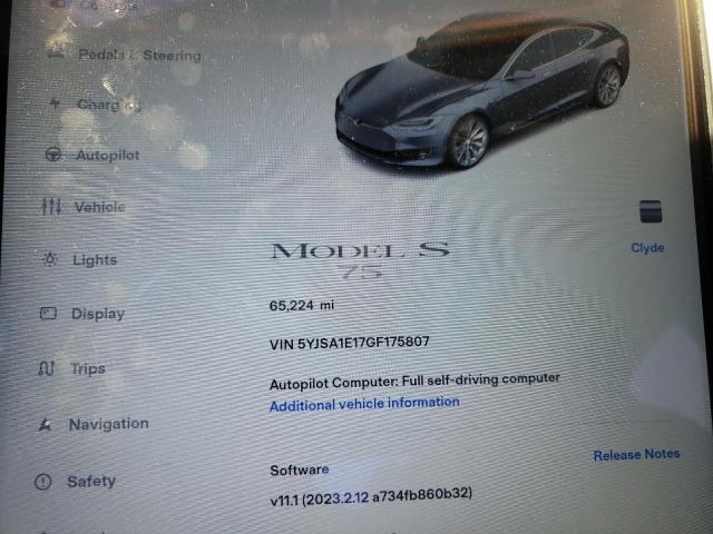 5YJSA1E17GF175807 Tesla MODEL S