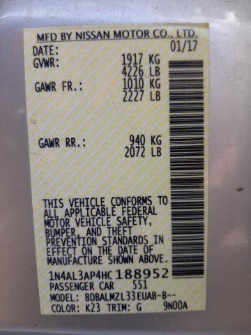 1N4AL3AP4HC188952 Nissan ALTIMA 2.5