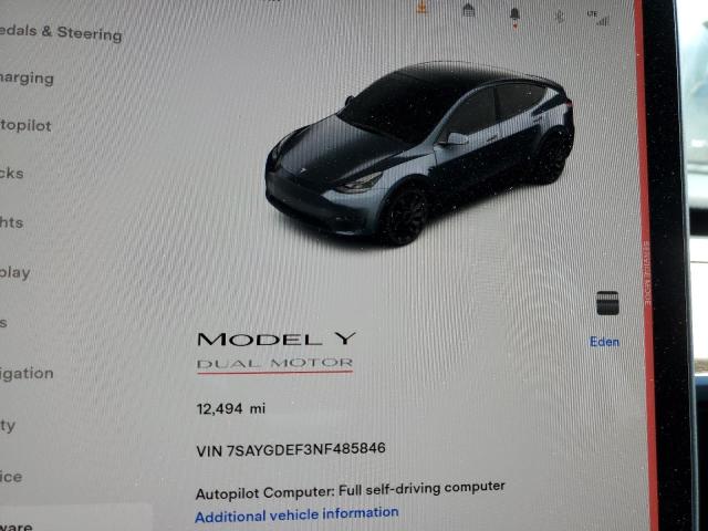 7SAYGDEF3NF485846 Tesla Model Y