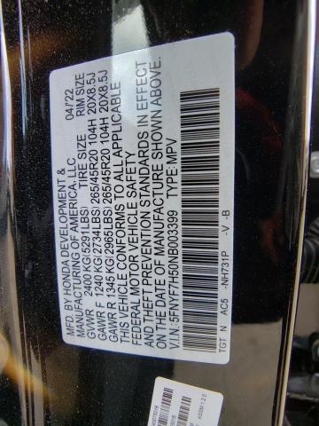 2022 HONDA PASSPORT E - 5FNYF7H50NB003399