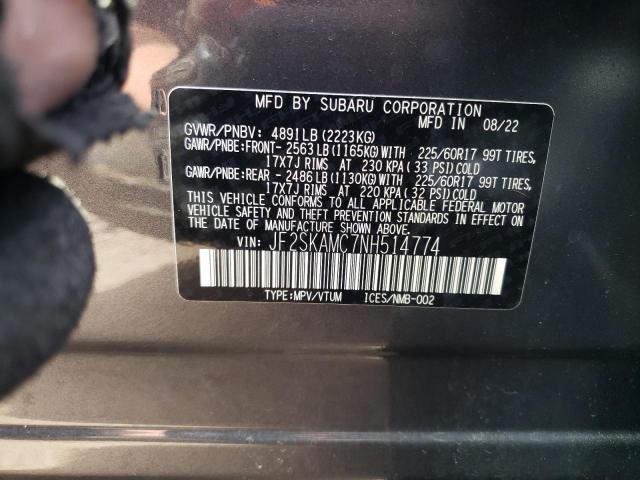 2022 SUBARU FORESTER W JF2SKAMC7NH514774