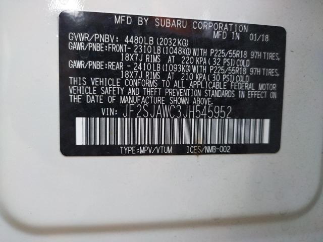 JF2SJAWC3JH545952 Subaru Forester 2.5i Touring