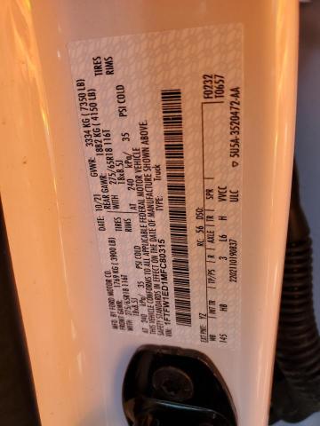 1FTFW1ED1MFC80315 Ford F150 Supercrew
