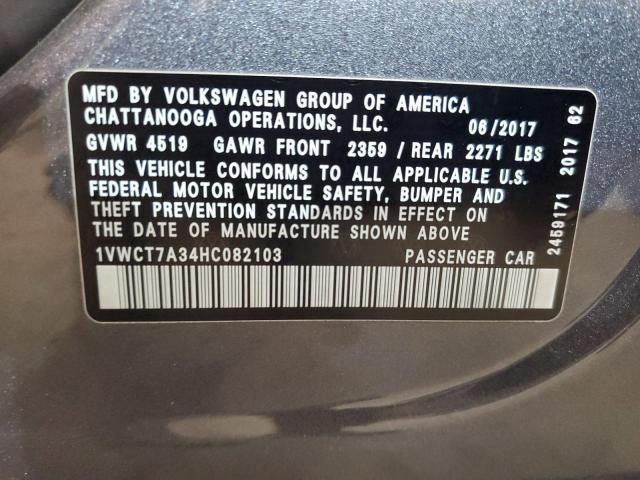 2017 VOLKSWAGEN PASSAT SEL - 1VWCT7A34HC082103