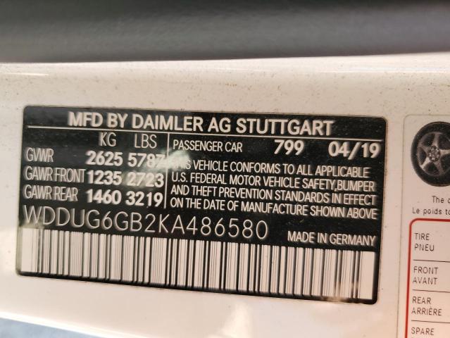 WDDUG6GB2KA486580 Mercedes-Benz S 450