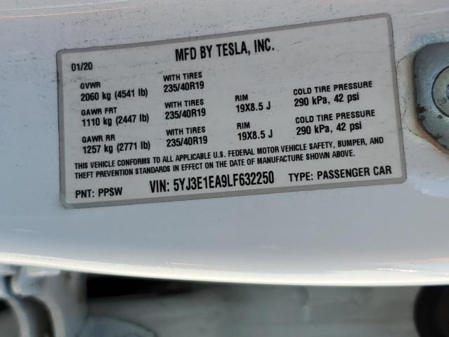 5YJ3E1EA9LF632250 Tesla MODEL 3