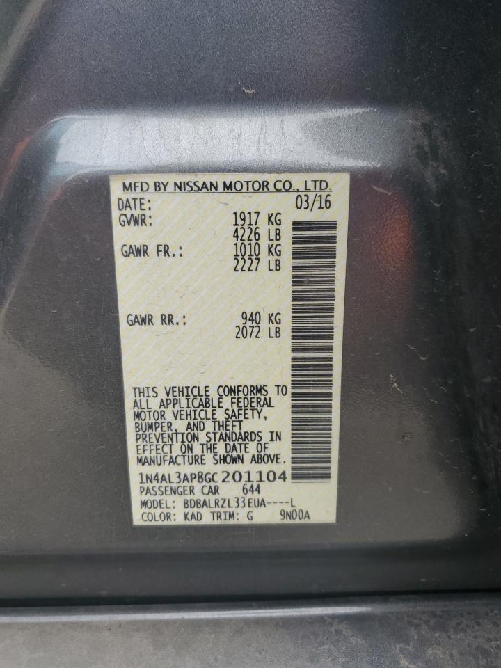 1N4AL3AP8GC201104 NISSAN ALTIMA 2016
