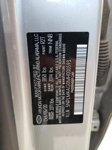 2021 Hyundai Elantra Sel VIN: 5NPLM4AG0MH000593 Lot: 50871414