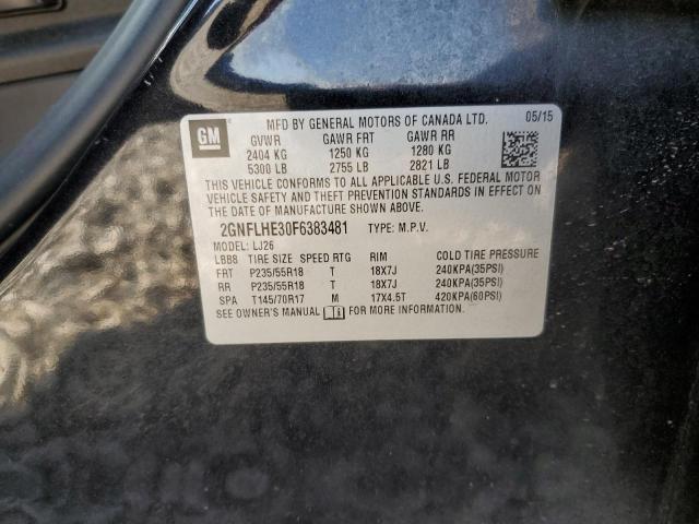 2015 Chevrolet Equinox Ltz VIN: 2GNFLHE30F6383481 Lot: 50353664