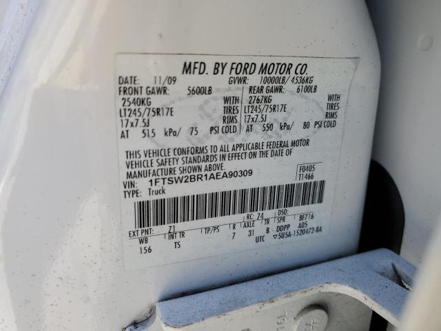 2010 Ford F250 Super Duty VIN: 1FTSW2BR1AEA90309 Lot: 49098434