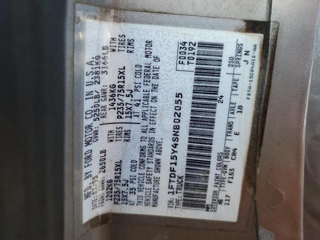 1995 Ford F150 VIN: 1FTDF15Y4SNB02055 Lot: 50873454