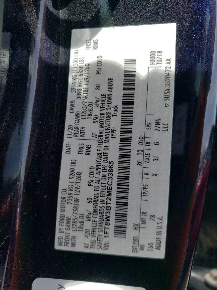 1FT8W3BT2MEC33865 FORD F350 2021