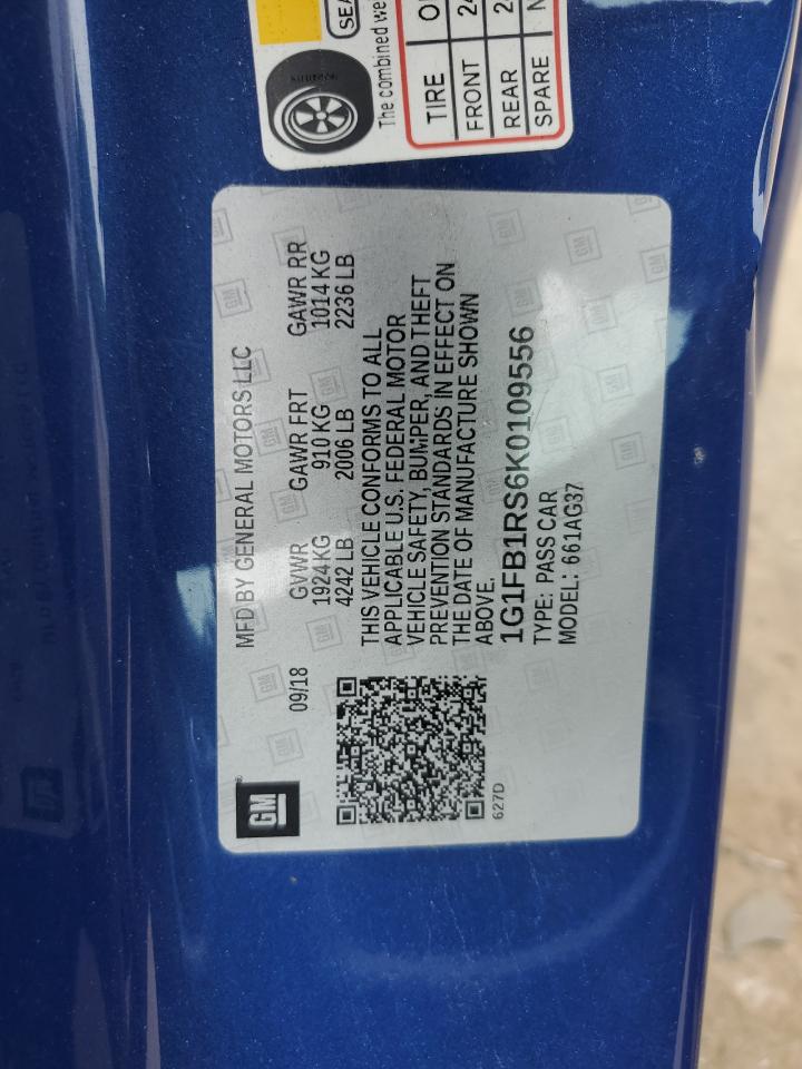 1G1FB1RS6K0109556 CHEVROLET CAMARO 2019