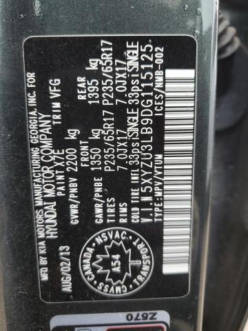 2013 Hyundai Santa Fe Sport VIN: 5XYZU3LB9DG115125 Lot: 48704654