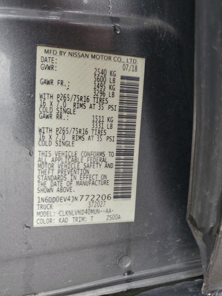1N6DD0EV4JN772206 NISSAN FRONTIER 2018