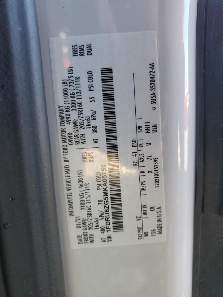 1FDRU6ZG5MKA05750 FORD TRANSIT 2021